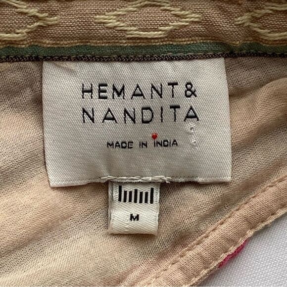 Hemant & Nandita Multicolored Cotton Pixie Fringe Midi Dress Size Medium - Picture 12 of 16